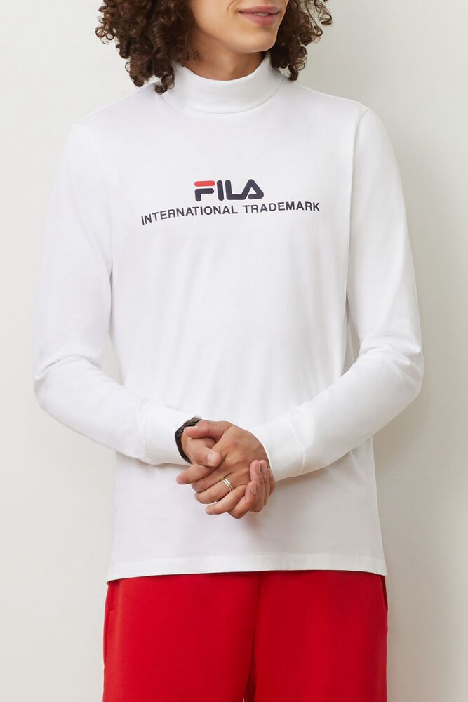 Fila T-Shirt Mens White - Aimone Turtleneck - Philippines 8597403-IR